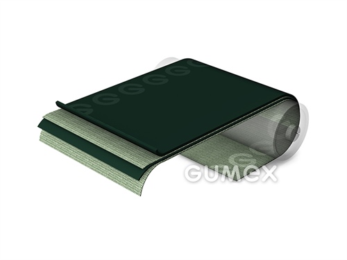 PVC dopravníkový pás všeobecný U21, 2vl, hrúbka 2,6mm, šírka 500mm, antistatický, -10°C/+70°C, tmavo zelený